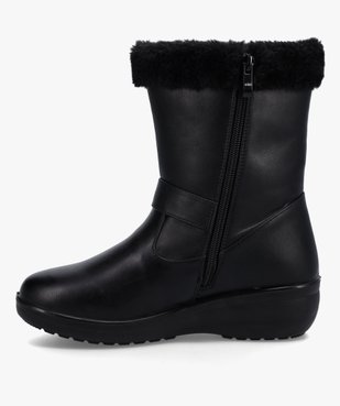 Boots fourrées femme confort unies à talon compensé vue3 - GEMO (CONFORT) - GEMO