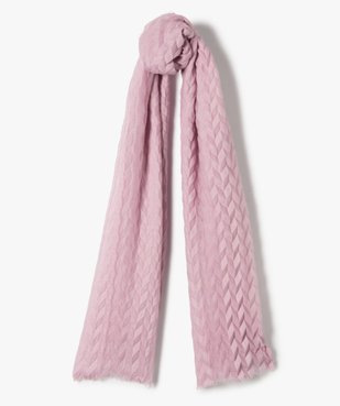 Foulard femme uni à motif gaufré vue1 - GEMO (ACCESS) - GEMO
