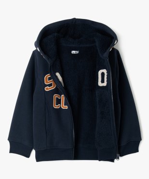 Sweat zippé en maille polaire avec intérieur sherpa garçon vue2 - GEMO (ENFANT) - GEMO