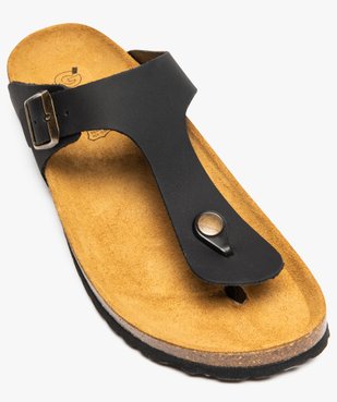 Mules pour homme unies à entre-doigts dessus cuir vue5 - GEMO (CASUAL) - GEMO