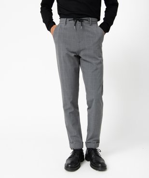 Pantalon homme en toile avec taille ajustable vue2 - GEMO (HOMME) - GEMO
