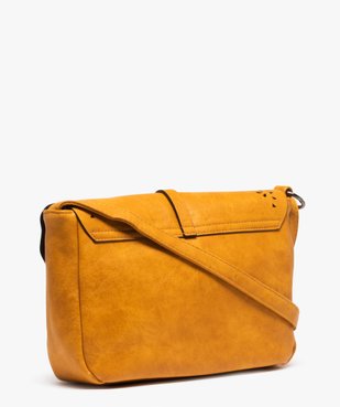 Sac besace femme uni souple à rabat ajouré vue2 - GEMO (ACCESS) - GEMO