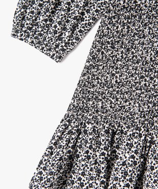 Robe courte à manches longues et smocks fille vue2 - GEMO (JUNIOR) - GEMO