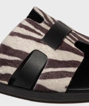 Mules plates motif zèbre femme vue6 - FOLLOW ME - GEMO