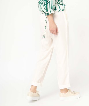 Pantalon femme avec large ceinture élastiquée vue3 - GEMO 4G FEMME - GEMO