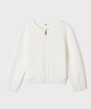 Sweat zippé en maille fantaisie fille vue1 - GEMO (ENFANT) - GEMO