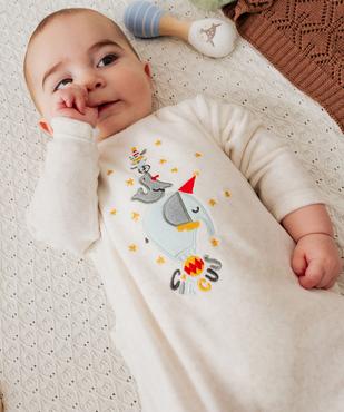 Pyjama en velours à pont-dos à motif cirque bébé vue4 - GEMO 4G BEBE - GEMO