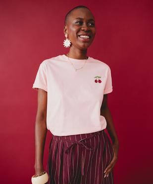 Tee-shirt manches courtes avec motifs cerises femme vue1 - GEMO(FEMME PAP) - GEMO