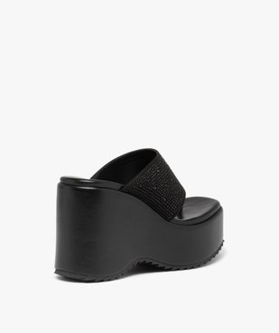 Mules femme compensées à entre-doigts orné de strass vue4 - GEMO(URBAIN) - GEMO