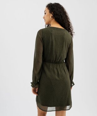 Robe imprimée en voile à manches longues femme vue3 - GEMO(FEMME PAP) - GEMO