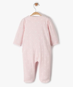 Pyjama bébé fille en velours avec fermeture devant vue3 - GEMO(BB COUCHE) - GEMO