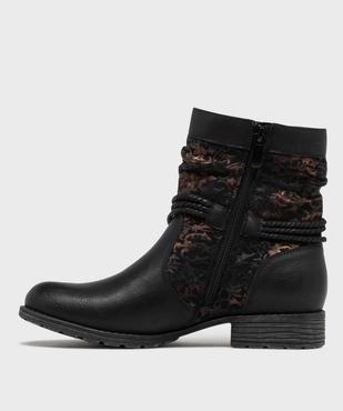 Boots fourrées femme semelle crantée tige plissée vue3 - EMILIA ROSA - GEMO