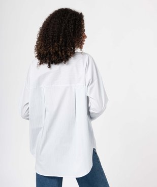 Chemise femme à fines rayures coupe oversize vue3 - GEMO(FEMME PAP) - GEMO