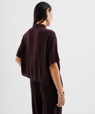 Chemise manches courtes coupe loose en viscose froissée et imprimée femme vue3 - GEMO 4G FEMME - GEMO
