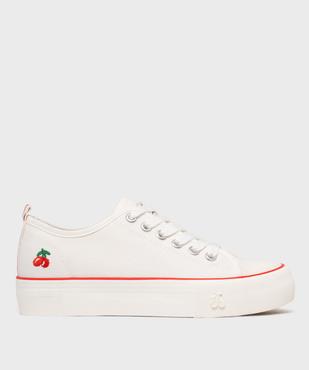 Tennis en toile à semelle épaisse femme - Le temps des cerises vue1 - SHOES BY LTDC - GEMO