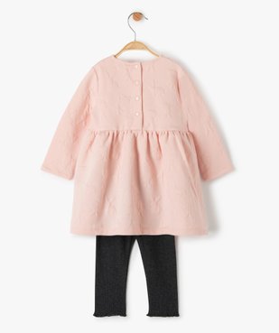 Robe bébé fille ample à manches longues et motifs en relief vue3 - GEMO(BEBE DEBT) - GEMO