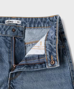 Short en jean avec motif brodé et taille ajustable fille vue3 - GEMO 4G FILLE - GEMO