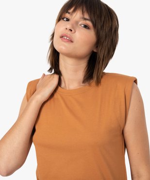 Tee-shirt femme à épaulettes sans manches vue2 - GEMO(FEMME PAP) - GEMO