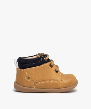 Chaussures premiers pas bébé garçon bottillons dessus cuir vue1 - GEMO(BEBE DEBT) - GEMO