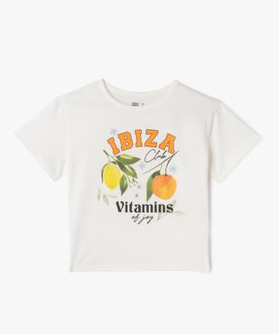 Tee-shirt manches courtes avec motif estival fille vue5 - GEMO 4G FILLE - GEMO
