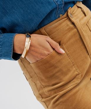 Pantalon flare taille haute en velours extensible femme - LuluCastagnette vue2 - LULUCASTAGNETTE - GEMO