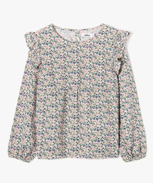Chemise fleurie à manches longues et volants fille vue1 - GEMO (ENFANT) - GEMO