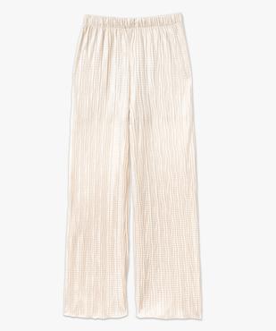 Pantalon large en maille gaufrée scintillante femme vue4 - GEMO(FEMME PAP) - GEMO