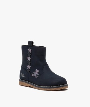 Boots fille unies avec étoiles pailletées – LuluCastagnette vue2 - LULU CASTAGNETT - GEMO