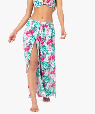 Pantalon de plage femme imprimé ouvert sur l’avant vue2 - GEMO C4G FEMME - GEMO
