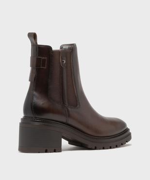 Boots dessus cuir avec semelle crantée femme - Tanéo vue4 - TANEO - GEMO