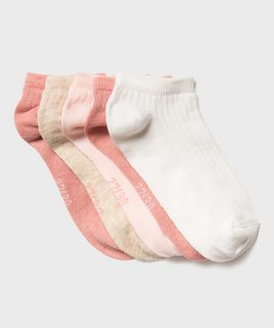 Chaussettes ultra courtes en coton côtelé fille (lot de 5) vue1 - GEMO 4G FILLE - GEMO