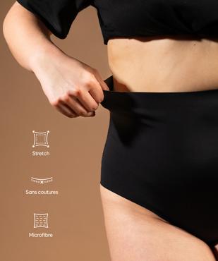 Culotte taille haute unie en microfibre femme vue5 - GEMO(HOMWR FEM) - GEMO