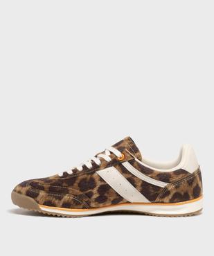 Baskets basses en fourre imitation léopard femme - Camps United vue4 - CAMPS - GEMO