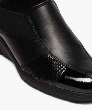 Mocassins femme confort talon compensé et col élastiqué vue6 - GEMO (CONFORT) - GEMO