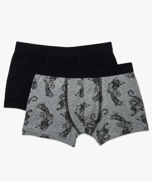 Lot de 2 boxers uni et imprimé skater vue1 - GEMO (JUNIOR) - GEMO