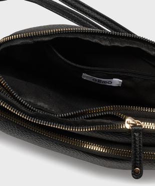 Sac à bandoulière 3 compartiments zippés en matière grainée femme vue6 - GEMO (ACCESS) - GEMO