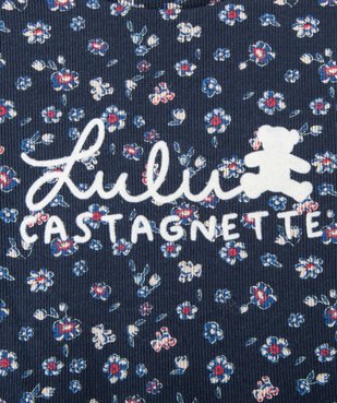 Pyjama fille en maille côtelée à motifs fleuris - LuluCastagnette vue2 - LULUCASTAGNETTE - GEMO