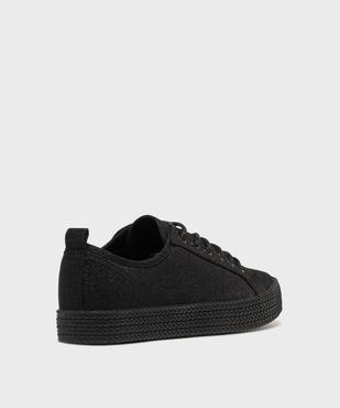 Baskets en toile à lacets avec épaisse semelle femme vue4 - FOLLOW ME G4G - GEMO