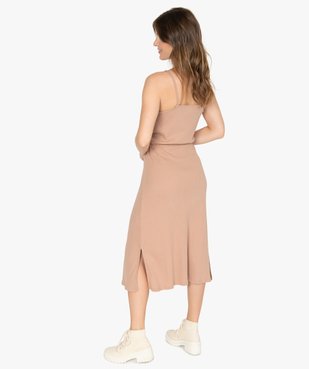 Robe femme en maille côtelée à fines bretelles vue3 - GEMO(FEMME PAP) - GEMO