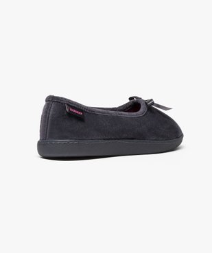 Chaussons ballerines en velours à semelle ergonmique vue4 - ISOTONER - GEMO