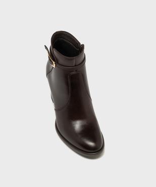 Boots en cuir à talon et bout amande femme - Tanéo vue5 - TANEO - GEMO