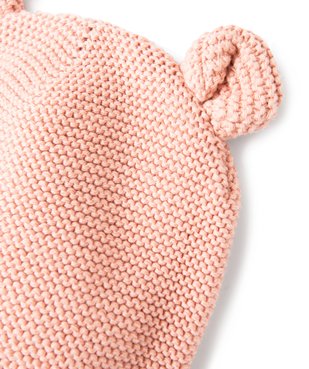 Bonnet de naissance en tricot avec oreilles en relief vue2 - GEMO(BB COUCHE) - GEMO