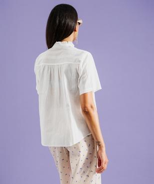 Blouse manches courtes en coton ajouré et brodé femme vue1 - GEMO(FEMME PAP) - GEMO