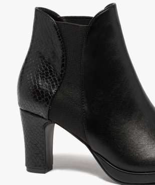 Boots femme à talon unies détails imitation serpent vue6 - GEMO(URBAIN) - GEMO