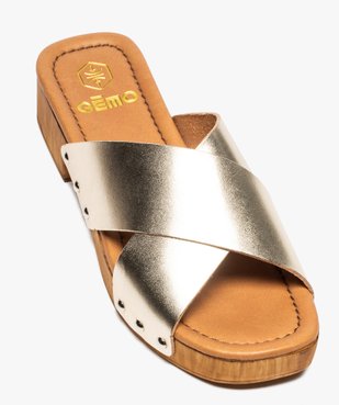 Sabots pour femme à larges brides croisées vue5 - GEMO (CASUAL) - GEMO