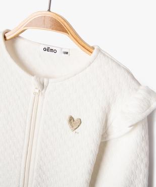 Sweat zippé avec volants sur les épaules bébé fille vue2 - GEMO(BEBE DEBT) - GEMO