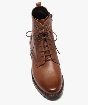 Boots femme à lacets dessus cuir à bordures fleuries vue5 - GEMO (CASUAL) - GEMO