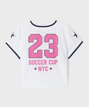 Tee-shirt de sport à manches courtes et col V fille vue4 - GEMO (ENFANT) - GEMO