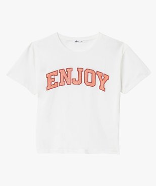 Tee-shirt à manches courtes avec message pailleté femme vue4 - GEMO(FEMME PAP) - GEMO