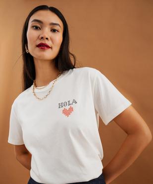 Tee-shirt col rond imprimé femme vue4 - GEMO(FEMME PAP) - GEMO